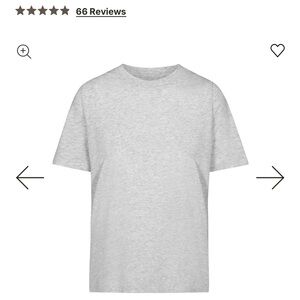 SKIMS Light Heather Gray Short Sleeve Tee